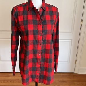 Banana Republic red / charcoal check flannel shirt